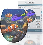 Wc-bril Duroplast SEA LIFE, toiletbril met softclosemechanisme en snelsluiting voor eenvoudige reiniging, max. belasting van de wc-bril 150 kg, motief vissen