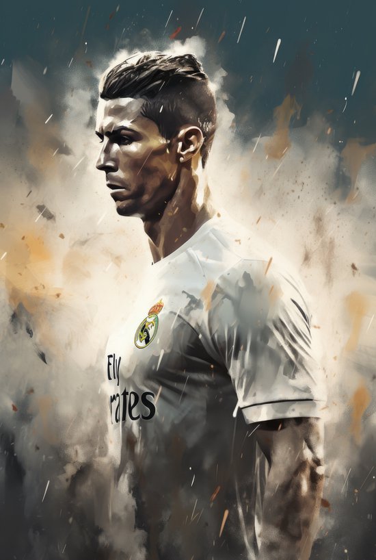 Affiche Cristiano Ronaldo | Real Madrid | Ronaldo Résumé | Affiche de football | Décoration murale | Affiche murale | 51x71cm | Convient pour l'encadrement