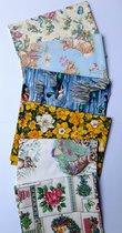 Pakket van 6 stoffen - Pasen - voorjaar - verschillende prints - 50 x 55 cm - quilt - patchwork - naaien - stof