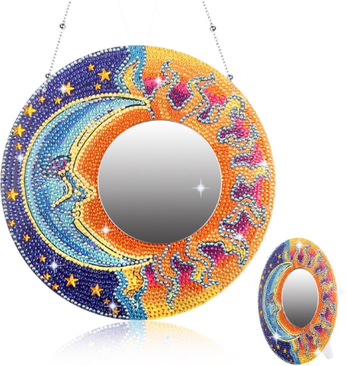 Diamond Painting Spiegel 03 Zon en maan (20cm)