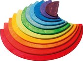 Houten regenboog schijven - Regenboogkleuren - 11 stuks - Open einde speelgoed - Educatief montessori speelgoed - Grimms style