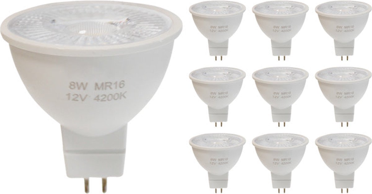 wowatt 8W Ampoule LED GU5.3 MR16 12V Équivalent à 80W Lampe Halogène Spot  LED GU5.3 Blanc Chaud 2800K IRC 92Ra Lumineux 720lm Éclairage Puissant  Angle de Faisceau 120 °Non Dimmable Lot de