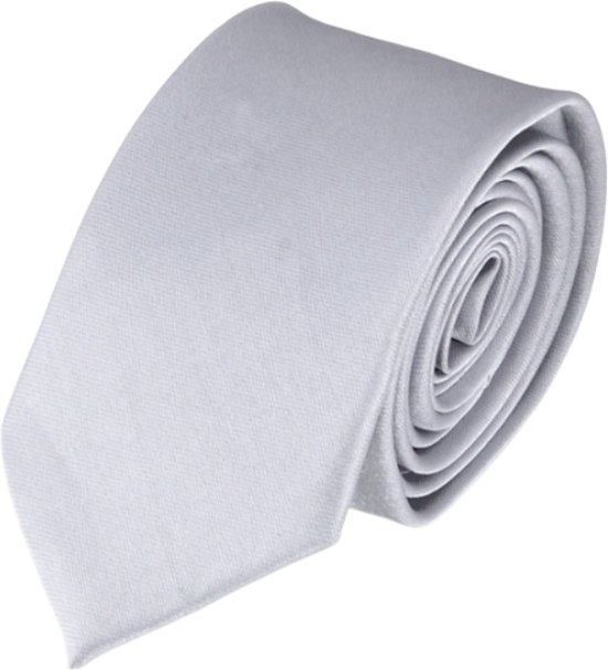 Heren stropdas smal zilver - zilverkleurige heren stropdas - heren dag zilver - stropdas