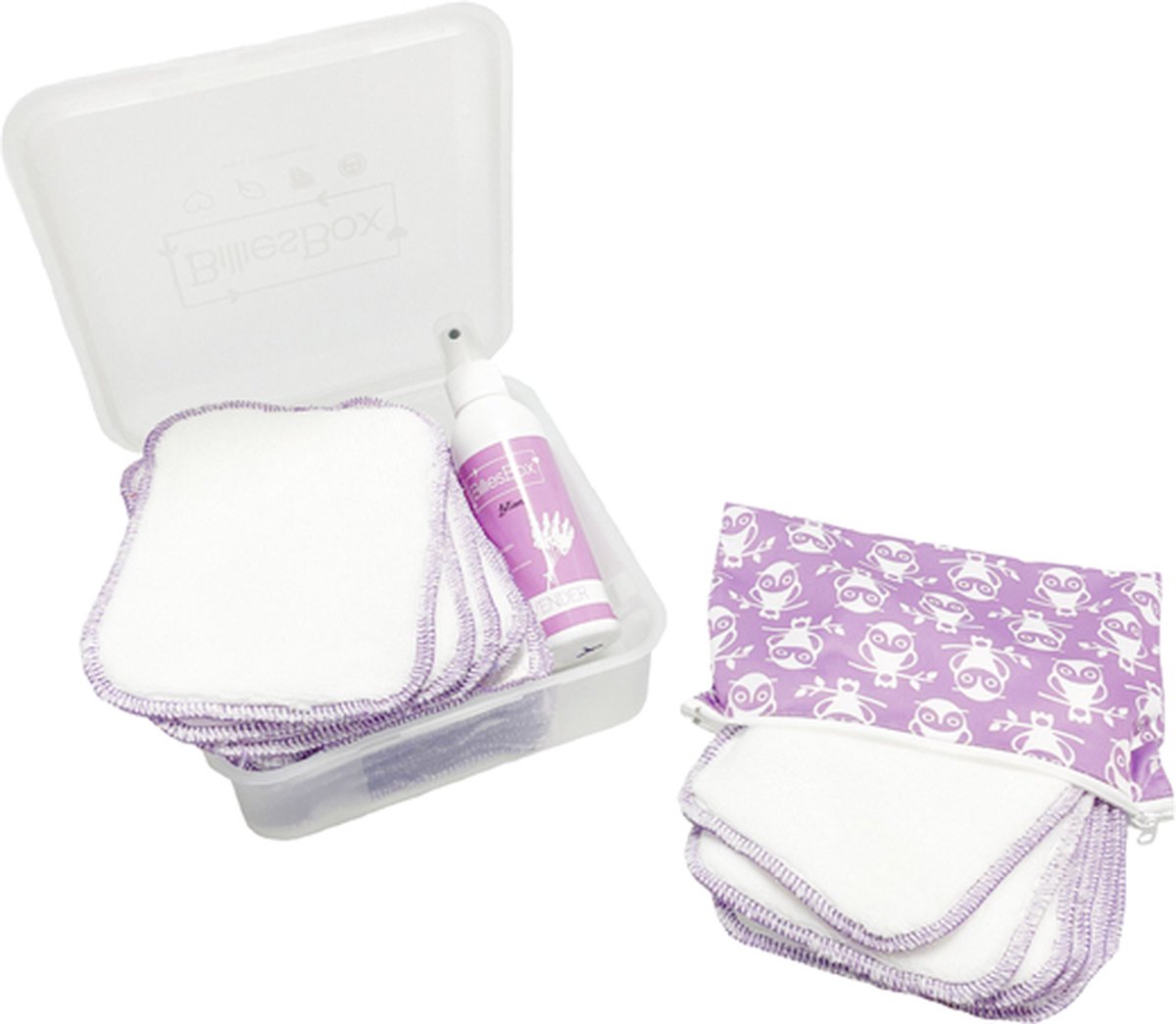 Goedkoopste BilliesBox Full Kit lavendel - wasbare billendoekjes