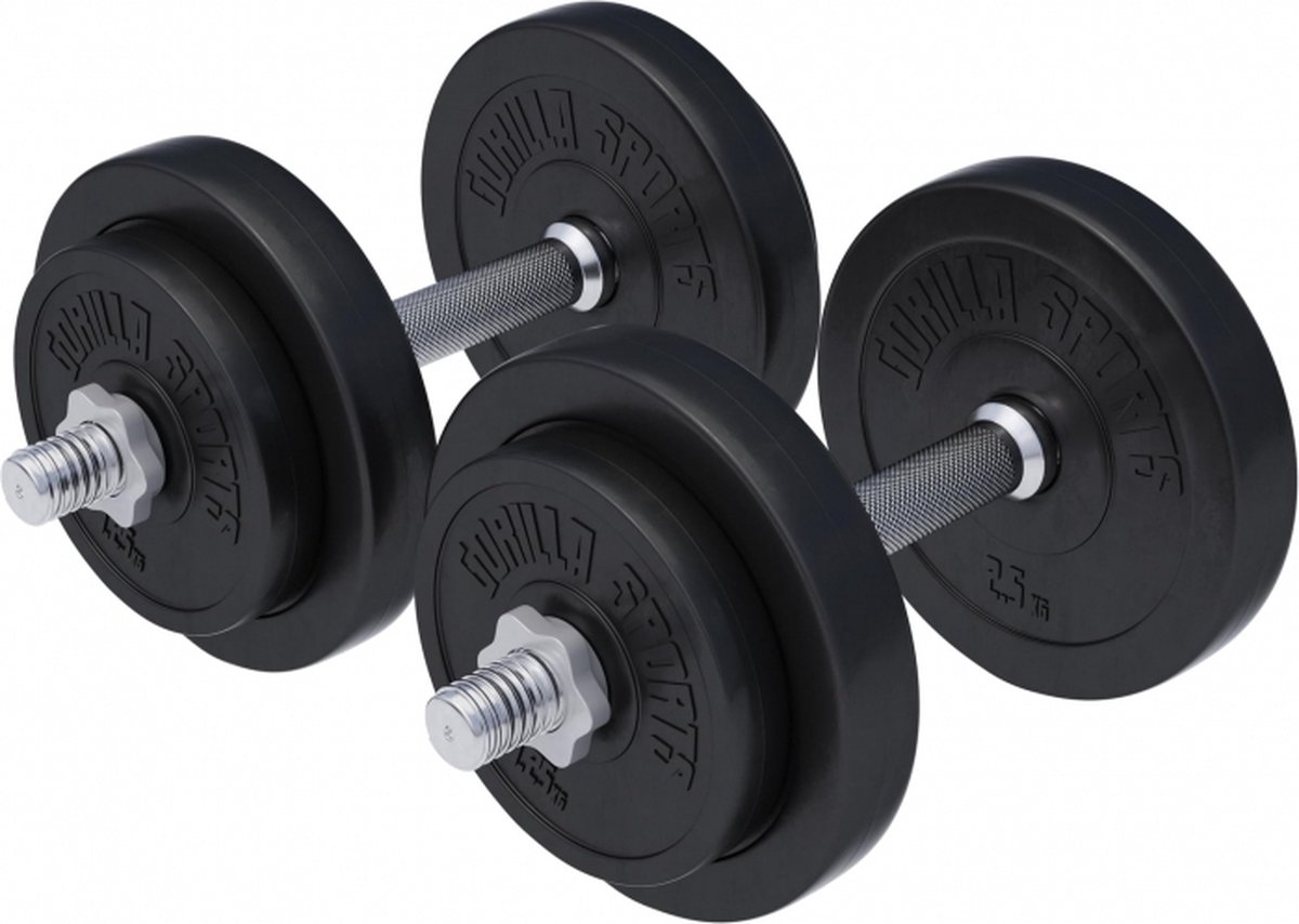 Gorilla Sports Dumbellset - Halterset - Kunststof - 20 kg