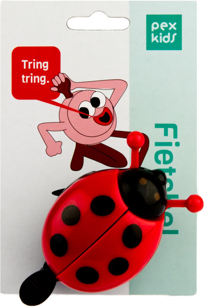 Kinderbel PexKids Lieveheersbeestje met openstaande vleugels - Rood/Zwart