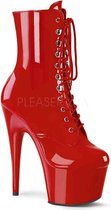 ADORE-1020 - (EU 40 = US 10) - 7 Heel, 2 3/4 PF Lace-Up Ankle Boot, Side Zip