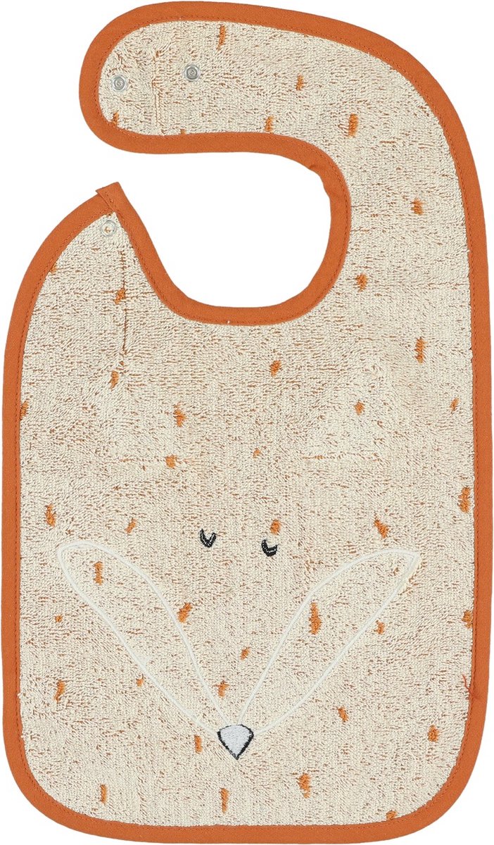 Trixie Slabbetje - Mr. Fox - Zachte Badstof - 100% Biologisch Katoen - Met Drukknopjes - Oranje van Trixie — afbeelding 2