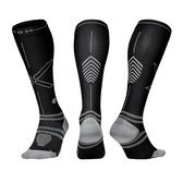 STOX Energy Socks - 2 Pack Sportsokken voor Mannen - Premium Compressiesokken - Kleuren: Blauw/Grijs en Zwart/Grijs - Maat: Large - 2 Paar - Voordeel - Mt 43-47