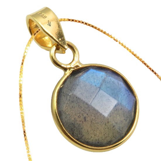 Nature Jewellery - Collier en labradorite plaqué or en argent sterling 925  - Bijoux de... | bol