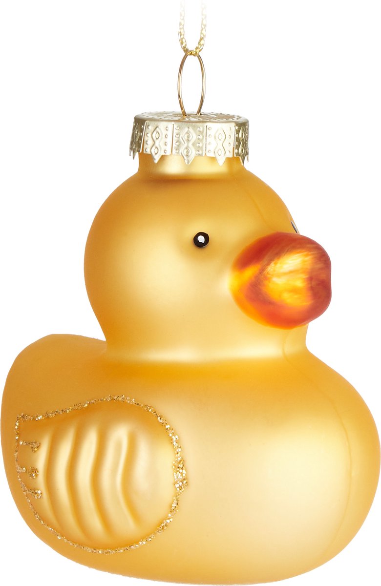 BRUBAKER Badeend - Handgeschilderde Glazen Kerstbal - Handgeblazen Kerstversiering - Grappige Kersthanger - Kerstboom Decoratie - 8cm