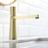 STYLUMO Luxe Wastafelkraan Goud - Design Wastafelkraan – Moderne Gouden Kraan – Badkamerkraan