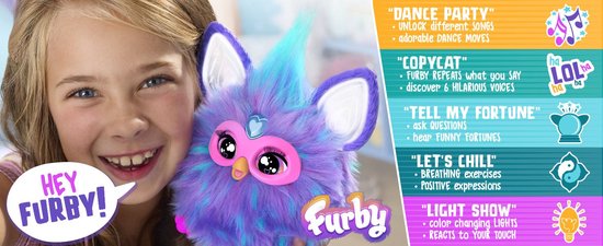 Furby Purple Plush Interactive Toy Light & Sound