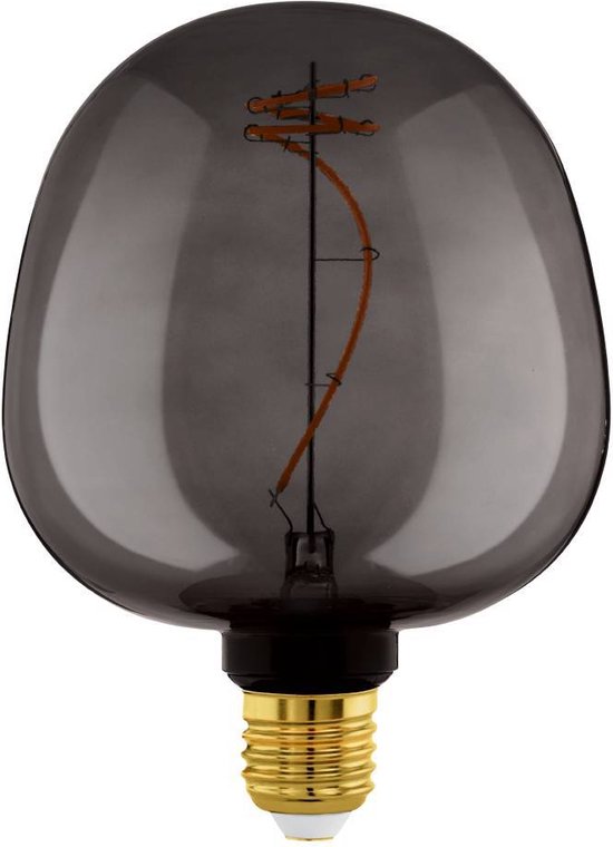 EGLO LED Lamp - E27 - Ø 12,5 cm - G125 - Zwart - 2000K - Dimbaar