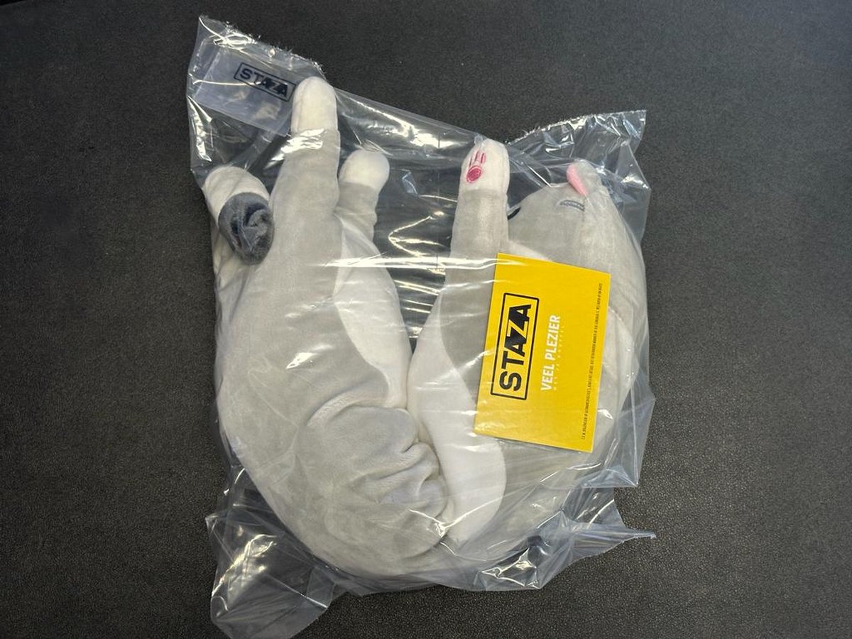 Staza - Kat Knuffel - Mood Knuffel - 50 cm - Poes Kussen - Speelgoed Knuffel Kat - Kawaii - Duurzaam - Kind - Veilig - Grijs — afbeelding 5