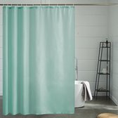 Douchegordijn, extra lang, nevelgroene stof, wasbaar en waterdicht, badgordijn van polyester, anti-schimmel, voor badkamer, 180 x 210 cm, met 12 haken