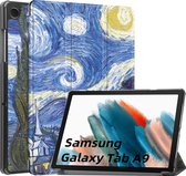 Case2go - Tablet hoes geschikt voor Samsung Galaxy Tab A9 (2023) - Tri-fold hoes met auto/wake functie - 8 inch - Sterrenhemel