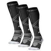 STOX Energy Socks - 3 Pack Sportsokken voor Vrouwen - Premium Compressiesokken - Kleuren: Zwart-Grijs - Maat: Medium - 3 Paar - Voordeel