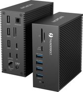 Station d'accueil Thunderbolt 3, HOPDAY 18 en 1 Thunderbolt 3 Dock, avec DC 65 W, DisplayPort 8K, Ethernet LAN Gigabit, Audio, USB-A 3.2 10 Gbs, USB-C 3.2, SD/TF, sortie optique, Thunderbolt 3
