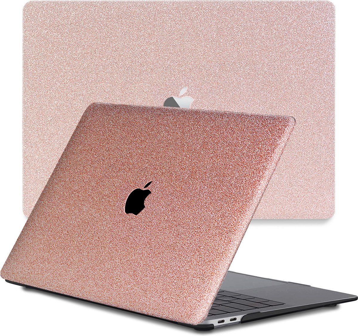 Lunso - Geschikt voor MacBook Air 15 inch (2023) - case hoes - Glitter Rose Goud - Vereist model A2941