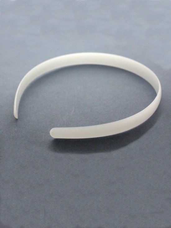HOOFDBAND neutraal wit plastic - 1 cm breed haarband - one size - voor uw eigen ontwerpen (stof, bloemetjes, strikken, etc)