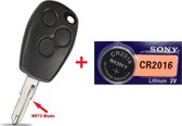 Boîtier de clé de voiture 3 boutons + Batterie Energizer CR2016 pour clé Renault & Opel / Renault Master / Renault Trafic / Opel Movano / Opel vivaro / Télécommande.
