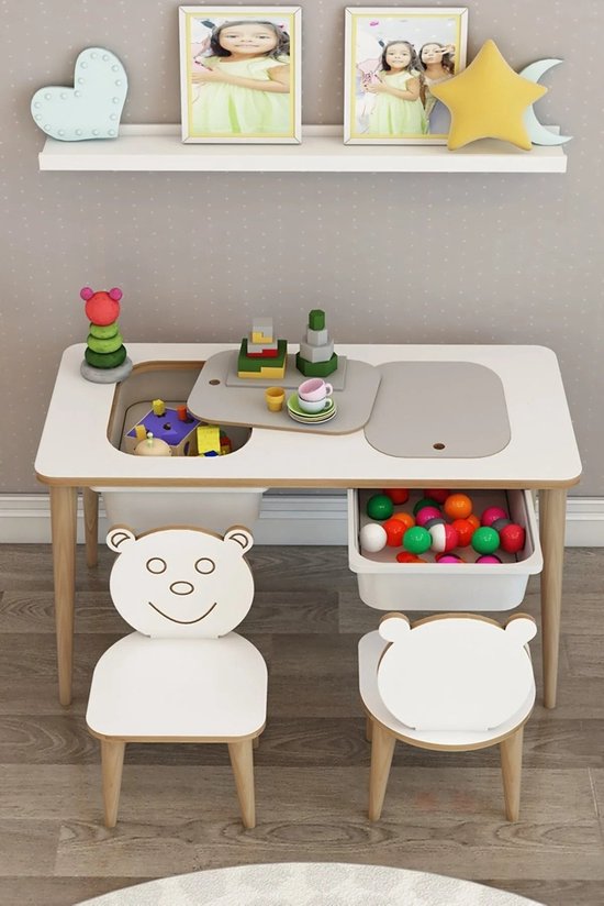 Table enfant avec 2 Sièges - Bureau enfant - Table de jeu - Table enfant  avec... | bol