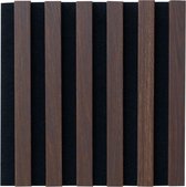 Houten wandpanelen - AcousticWoodline® Vilt-Houten akoestisch aku wandpaneel - 40x40CM - Parel zwart - Donker eiken - Wanddecoratie - Geluidsdemper - muurdecoratie - Wanddecoratie