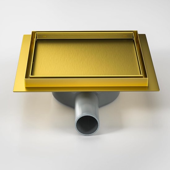 Douchegoot vierkant 20 x 20 cm, 360° sifon met geurstop en haarzeef 2