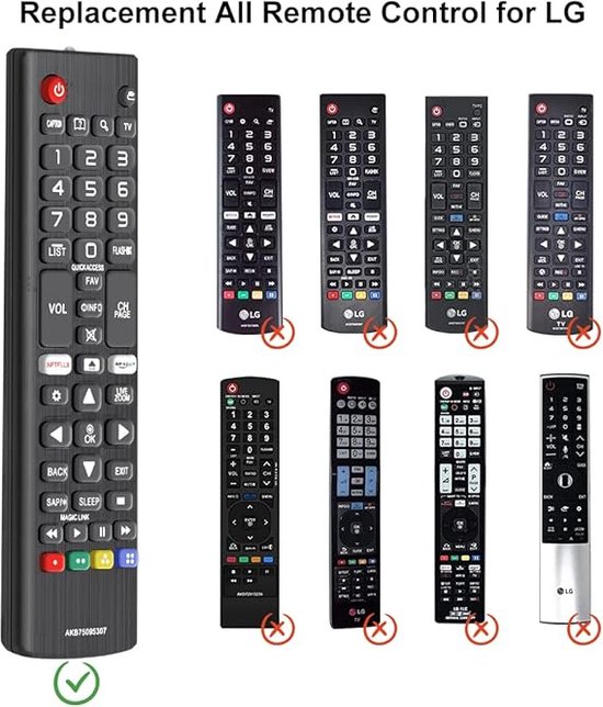 LG AKb75375604 Afstandsbediening vervangt Voor LG Smart Tv