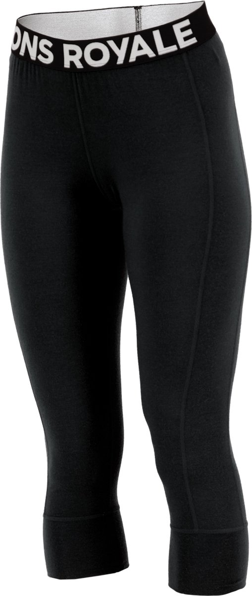 Mons Royale Thermobroek – Dames – Womens Cascade Merino Flex 3/4 Legging 2024 – Thermokleding – Thermo ondergoed – Zwart – S