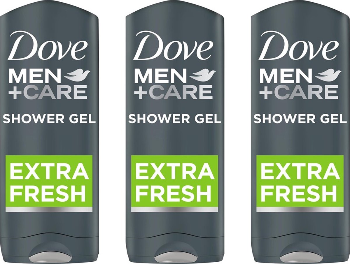 Dove Men+Care Extra Fresh - 3 x 400 ml - Douche Gel - Voordeelverpakking