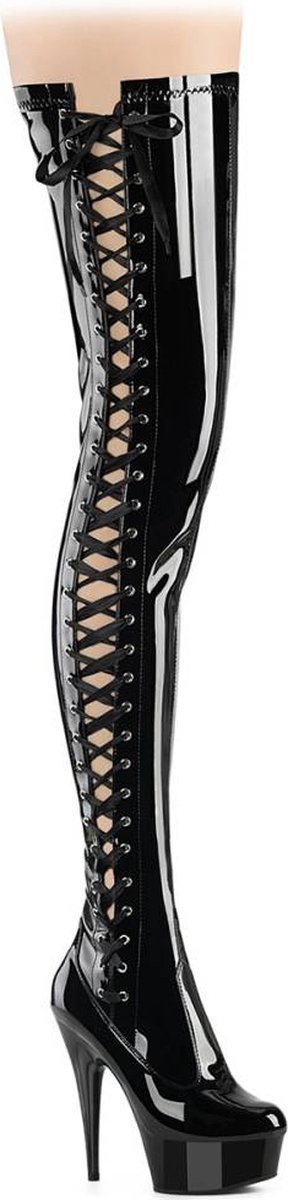 Pleaser DELIGHT-4050 Plateau overknee Laarzen 36 Shoes Zwart