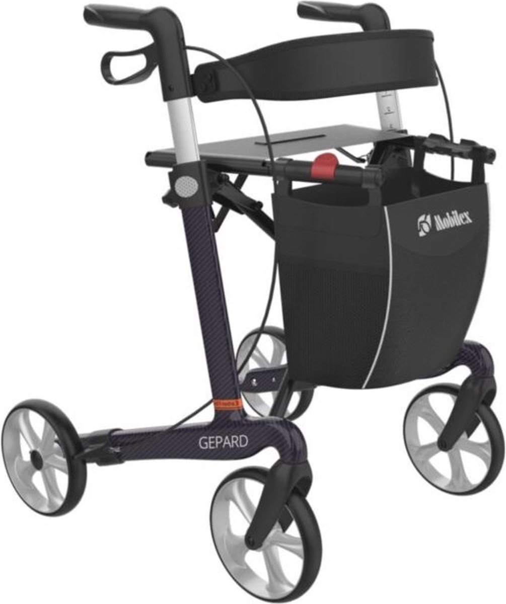 Goedkoopste Rollator Gepard Ultra lichtgewicht en opvouwbaar - 5,1 kg - 62 cm zithoogte voor Binnen en Buiten (Paars / Zwart