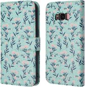 iMoshion Hoesje Geschikt voor Samsung Galaxy S8 Hoesje Met Pasjeshouder - iMoshion Design Bookcase smartphone - Blauw / Blue Flowers
