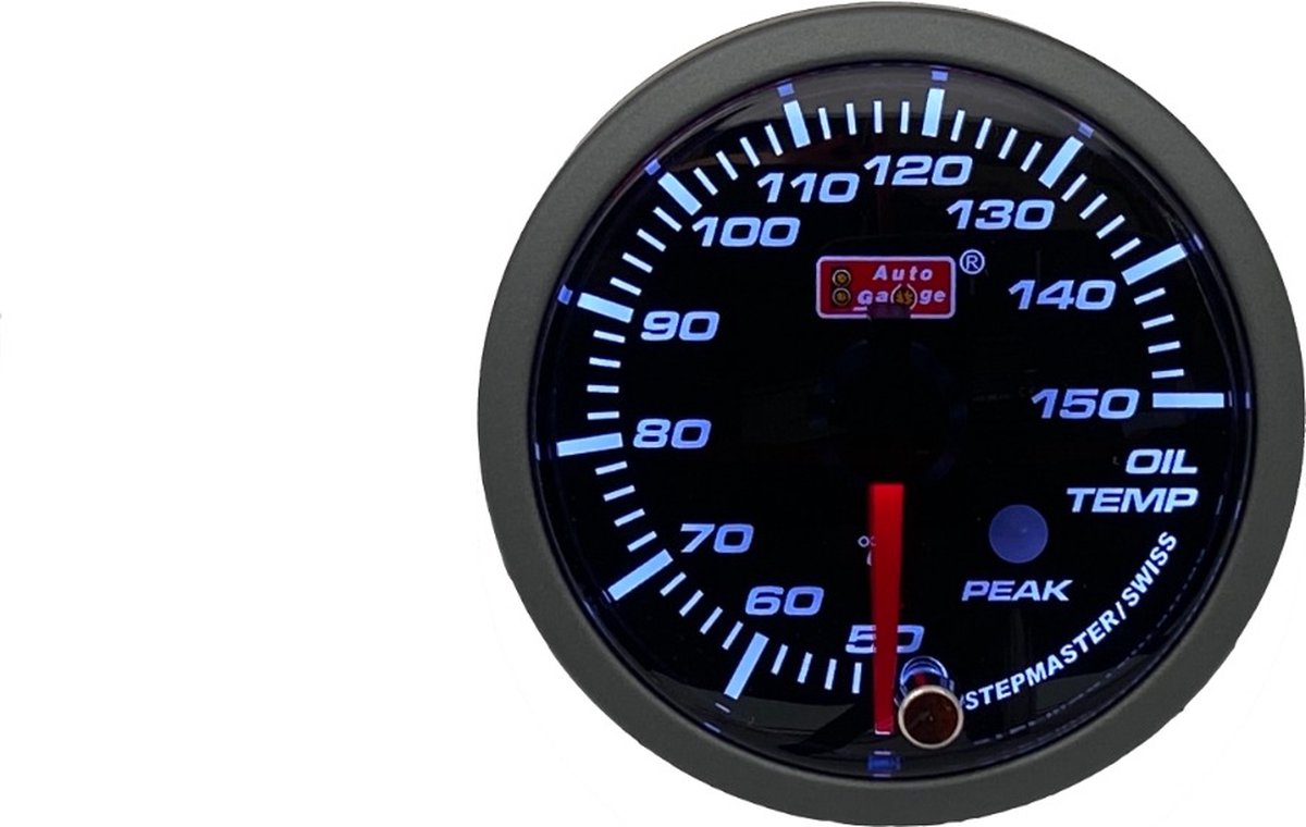 Olie temperatuur meter Wit / Rood 52 mm PK series