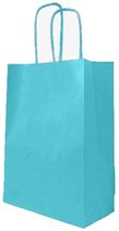 10x Cadeauverpakking - Cadeau tasjes - Blauw - Traktatie Uitdeel Bags papier - Uitdeel tasjes - Craft Gift Bags - 10stuks - Papierentasjes..