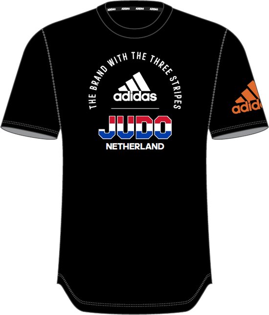 Adidas TeamNL T-shirt Judo | zwart (Maat: