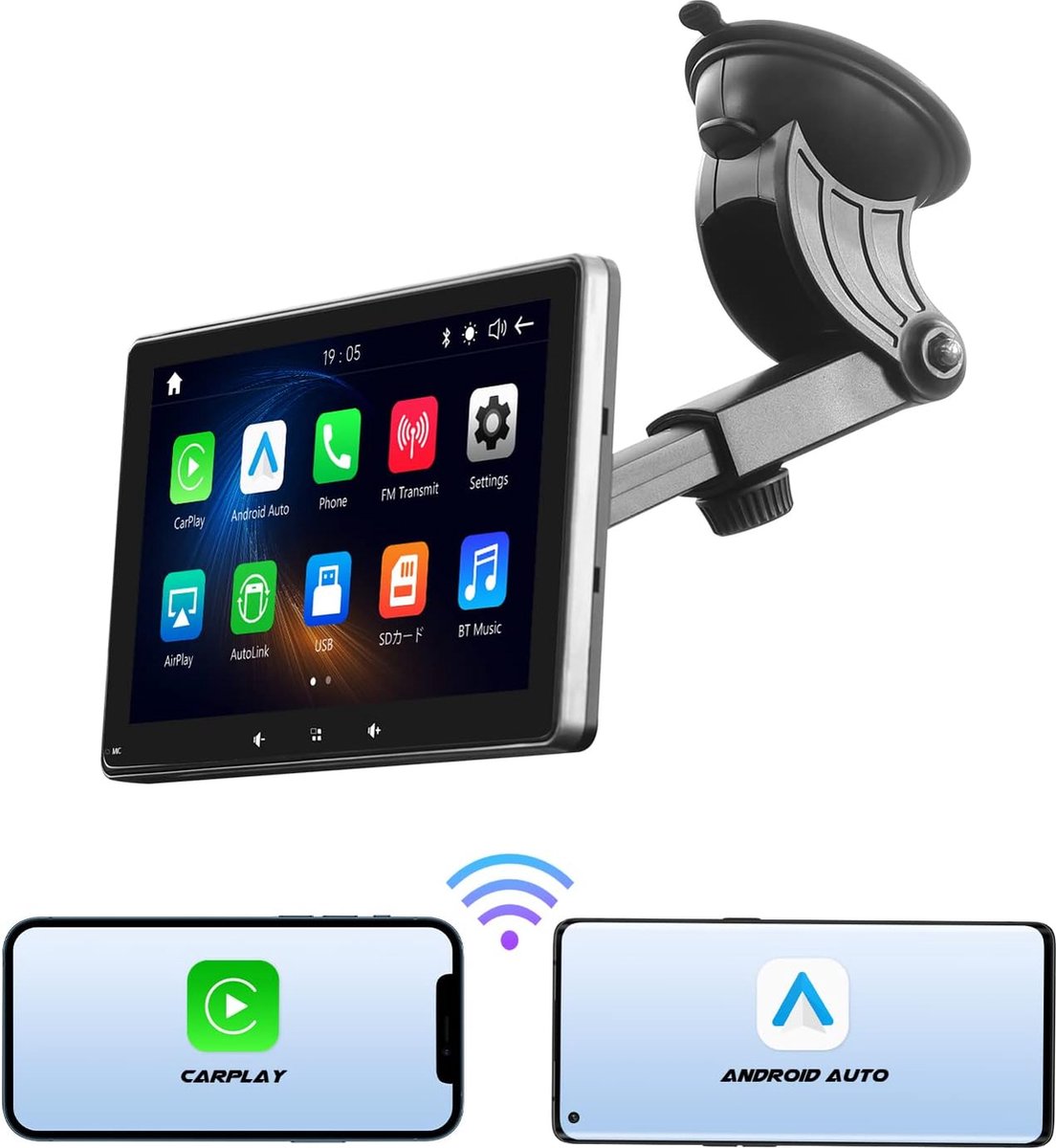 Eonon - E20S - Draagbaar 7'' QLED-display voor Wireless Carplay Android Auto