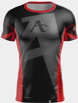 T-shirt Arawaza | dry-fit | zwart-rood (Maat: XXS)