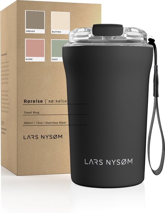 LARS NYSØM Thermo - Taza de café para llevar, 13 onzas, 17  onzas, sin BPA, taza de viaje de 0.38 L 0.5 litros con aislamiento, taza  térmica de acero inoxidable a