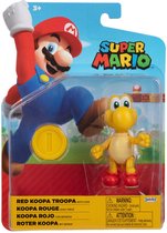 Super Mario actiefiguur - Red Koopa Troopa inclusief munt