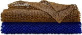 Lot de 2 filets exfoliants en maille africaine pour le corps, éponge en maille africaine pour Douche , douche Bain , lave-dos, peau plus lisse pour un usage quotidien ( Blauw, marron)