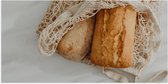 Poster Glanzend – Verse Broodjes in Gehaakt Tasje - 100x50 cm Foto op Posterpapier met Glanzende Afwerking