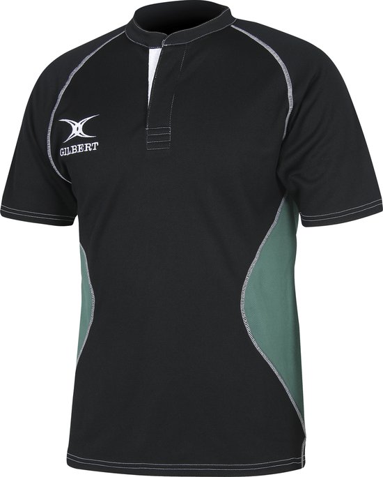 Gilbert Rugbyshirt Xact V2 Zwart / Groen - M