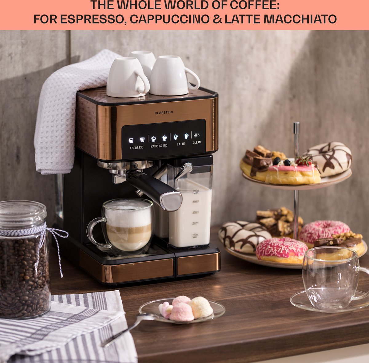 Arabica Comfort Espressomachine 1350 Watt met Uitneembaar - afbeelding 3