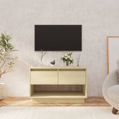 Meuble TV The Living Store - Chêne Sonoma - 70 x 41 x 44 cm - 2 tiroirs - 1 compartiment ouvert