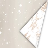 6 delig Kerst inpak set - Cadeau inpakpakket - kerst kado - inpakpapier - cadeau papier - First snow