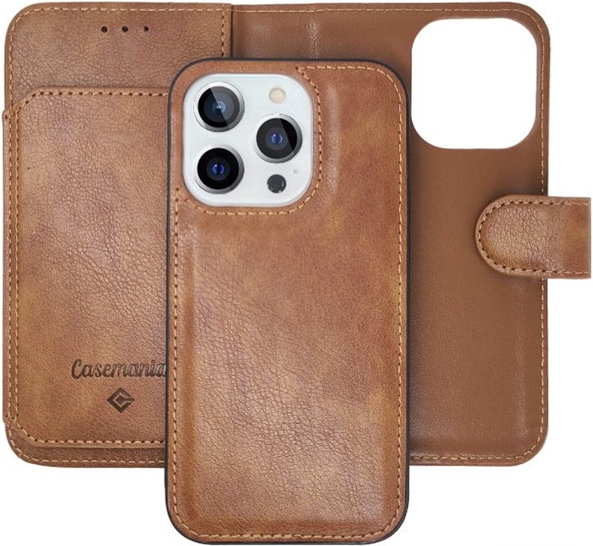 Casemania – iPhone 15 Pro Max – 2 in 1 – Bookcase incl. Pasjeshouder