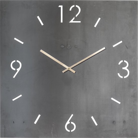 Spinder Design Time - Horloge murale - Carré 80x80 cm - Forgeron